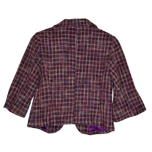 Coldwater Creek Wool Blend Blazer Womens Size 10 Lined Tweed Multicolor Jacket - Picture 3 of 10